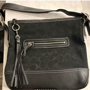 Vintage Y2K Coach Black Crossbody Bag with Tassel